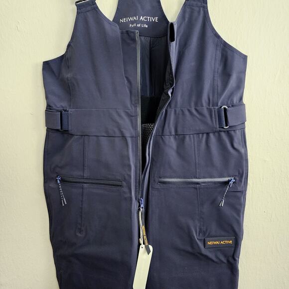 NEW Neiwai Active Flare Bib Snow Pants in Midnight Navy Blue - Picture 11 of 13